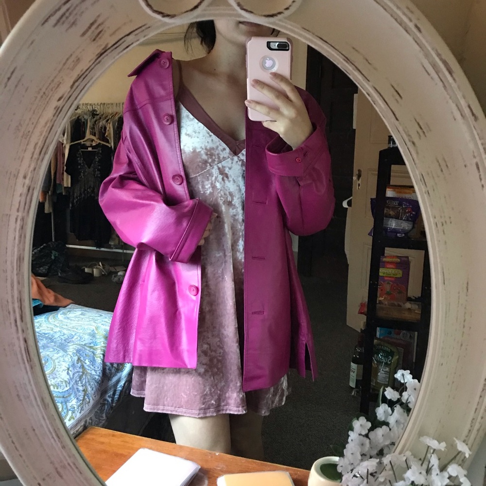 Pink leather jacket